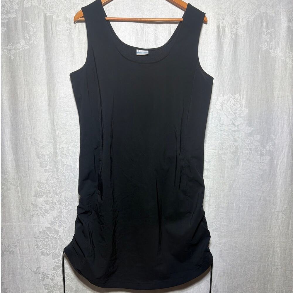 Columbia Shift Dress XL Black Athletic Performance Sleeveless Drawstring Pockets